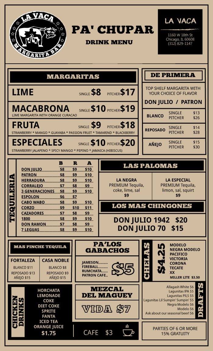 La Vaca – Food Menus