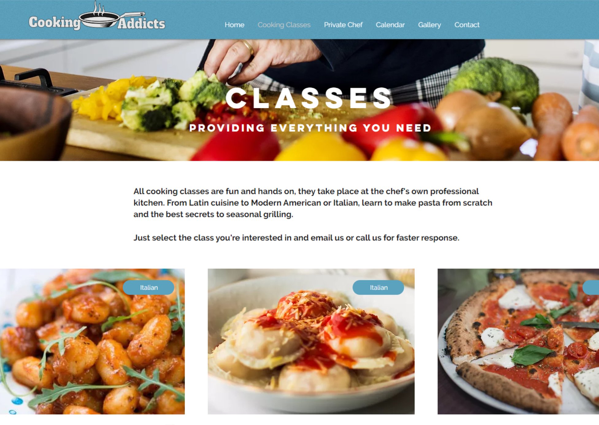 Cooking Addicts Chicago – Wix Website
